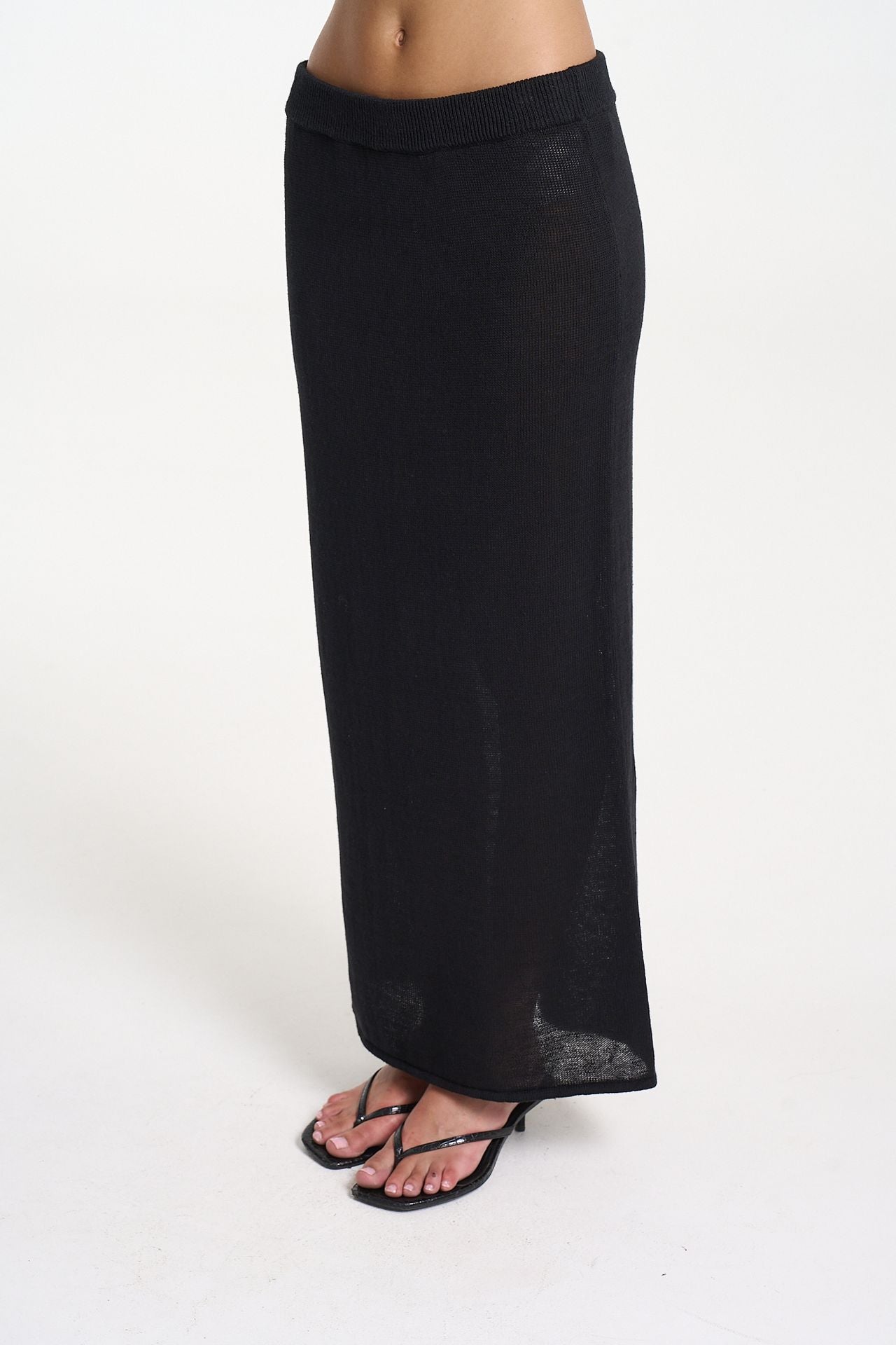 Knit Maxi Skirt - Black