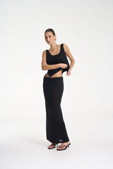 Knit Maxi Skirt - Black