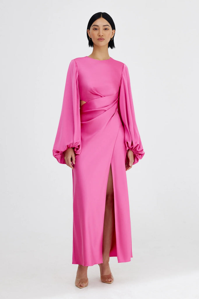 Lara Long Sleeve Dress - Pop Pink