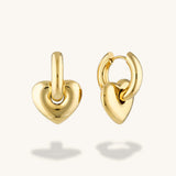 Lisa Puffy Heart Earrings - Gold