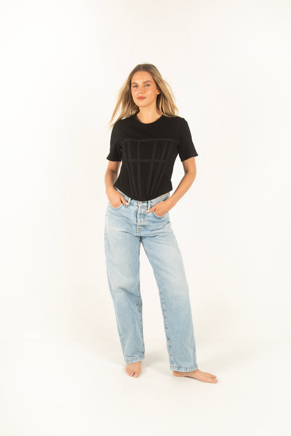 Vogue Corset Tee - Black