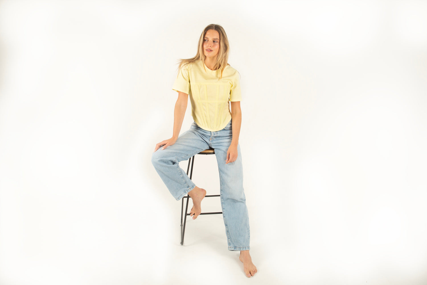 Vogue Corset Tee - Lemon