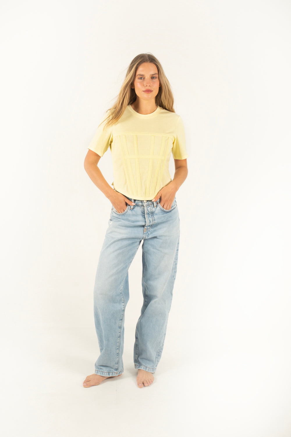 Vogue Corset Tee - Lemon