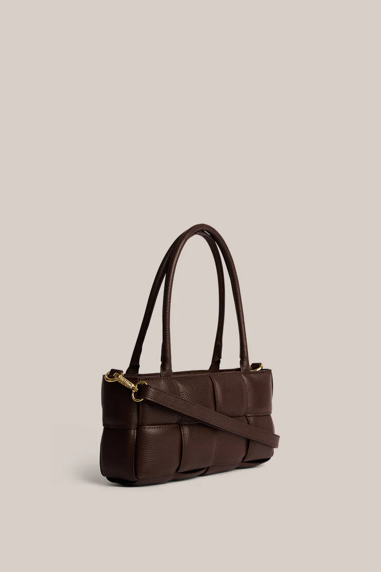 Margot Dark Choc Woven Baguette