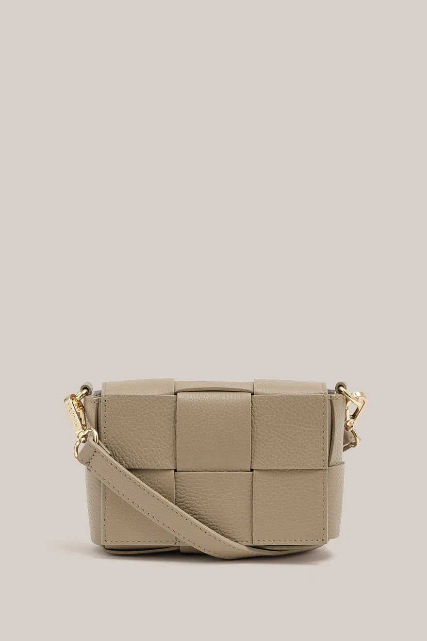 Margot Mini Mushroom Leather Woven Bag