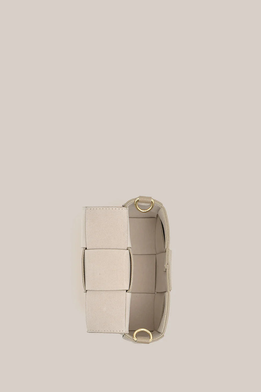Margot Mini Mushroom Leather Woven Bag