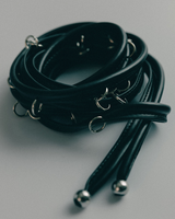 Pierced Leather Belt | Black + Silver
