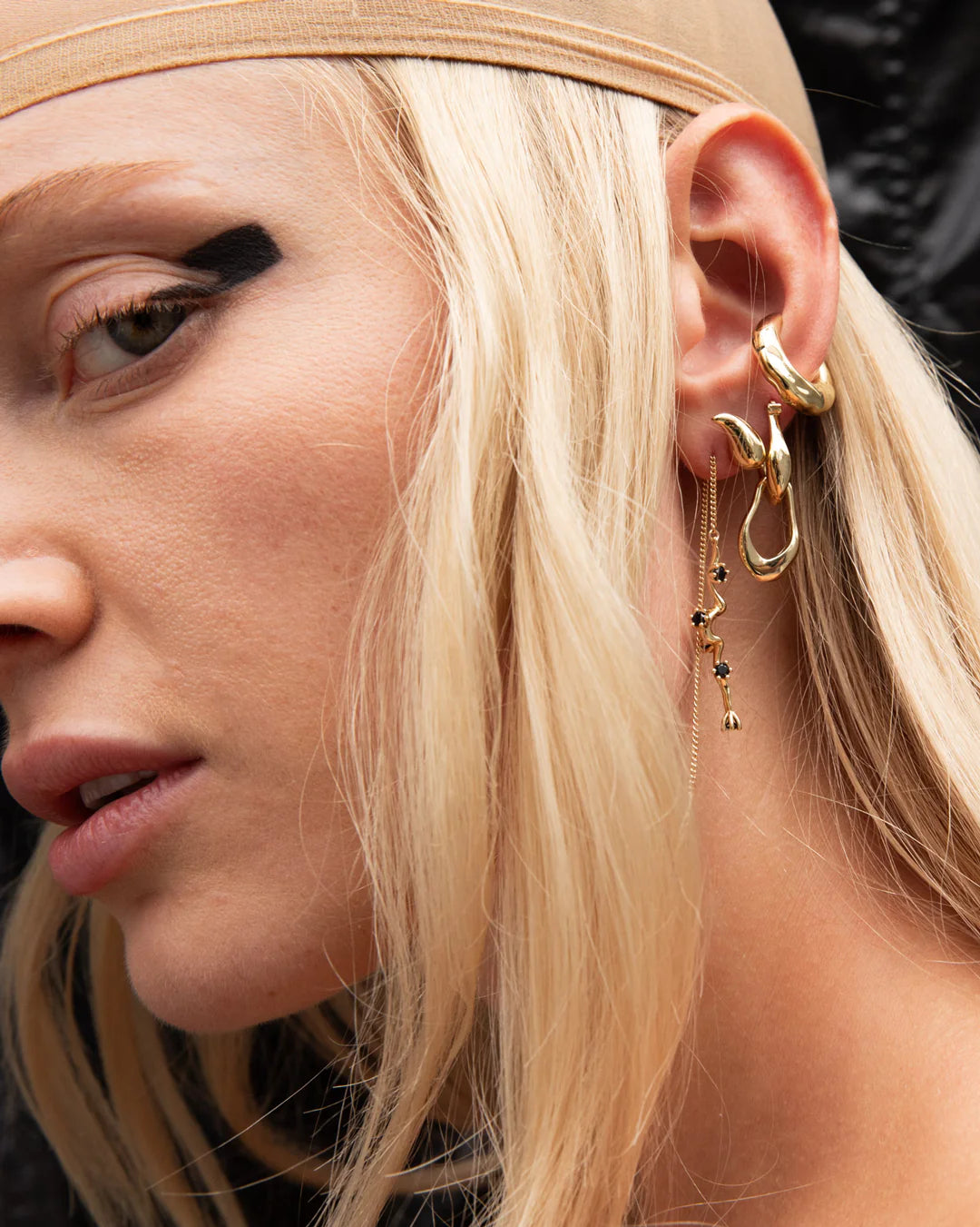 Mini Organic Link Earrings - Solid Sterling Silver