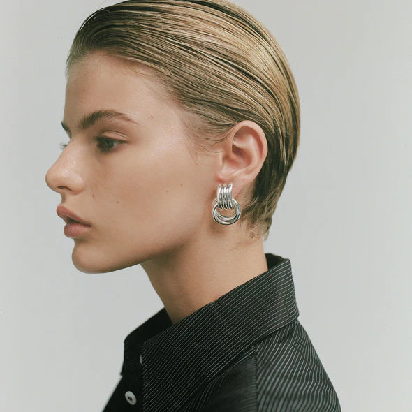 Mini Knot Earrings - Silver