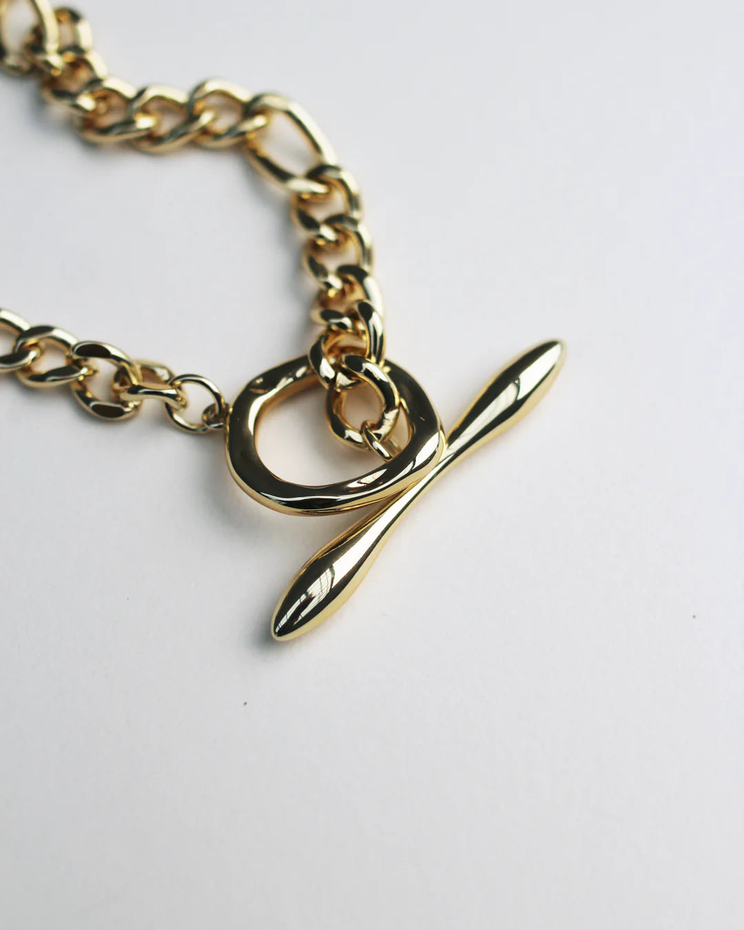 Mixed Fob Chain Bracelet: Brass + 18k Gold