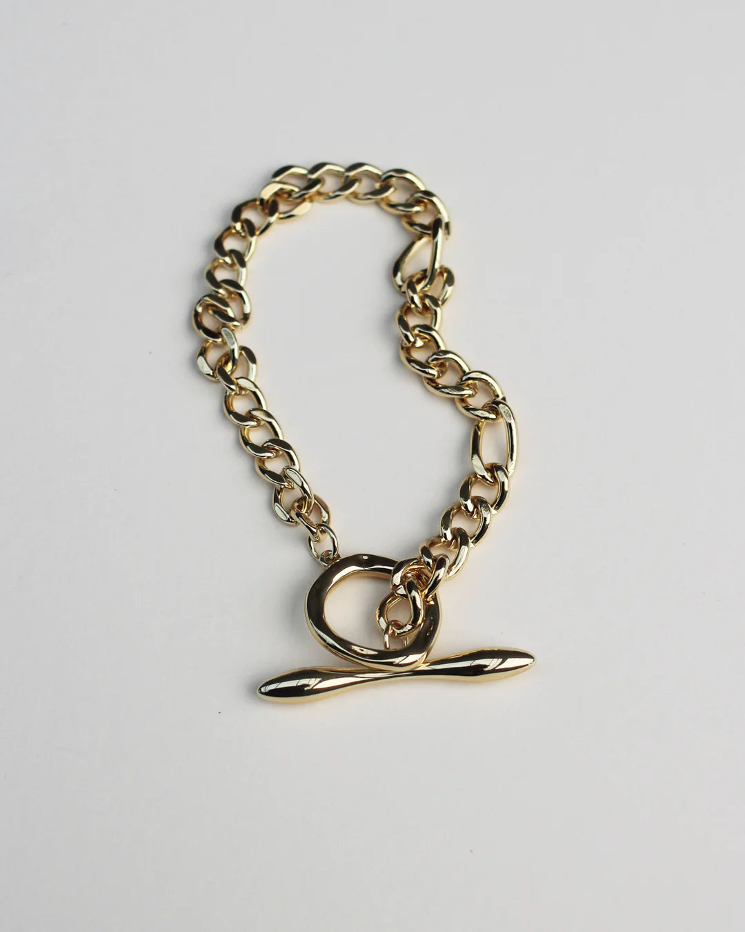 Mixed Fob Chain Bracelet - 18k Gold Plating