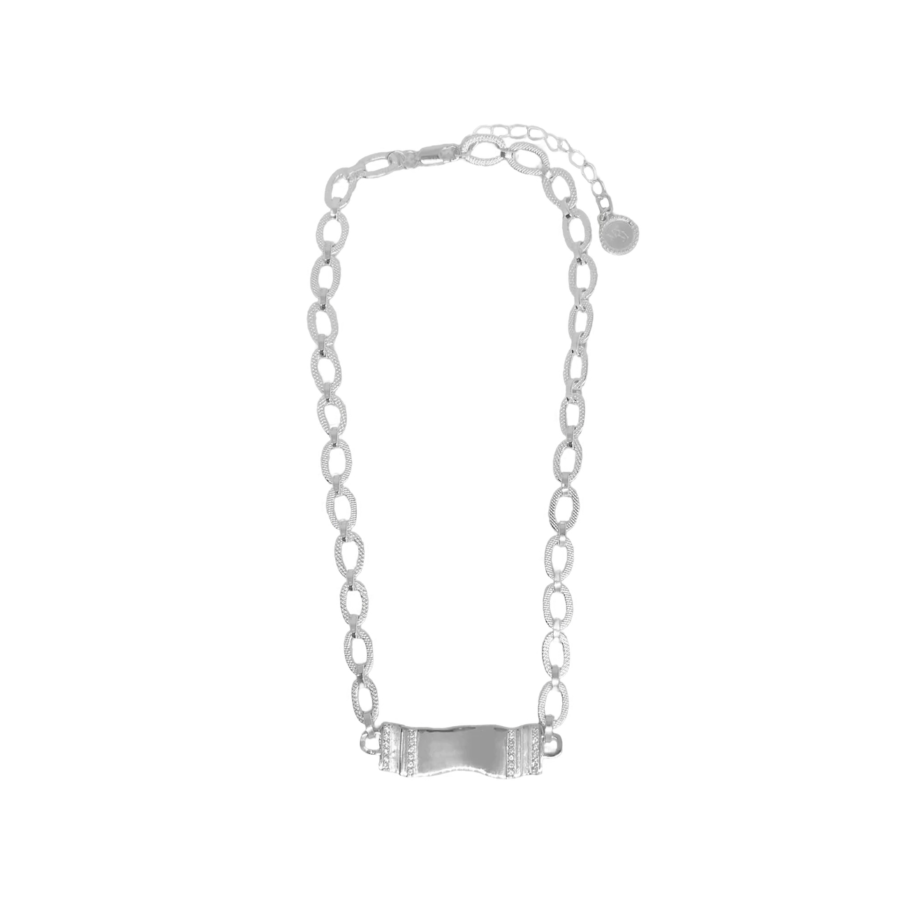Alexis Necklace - Silver + White CZ
