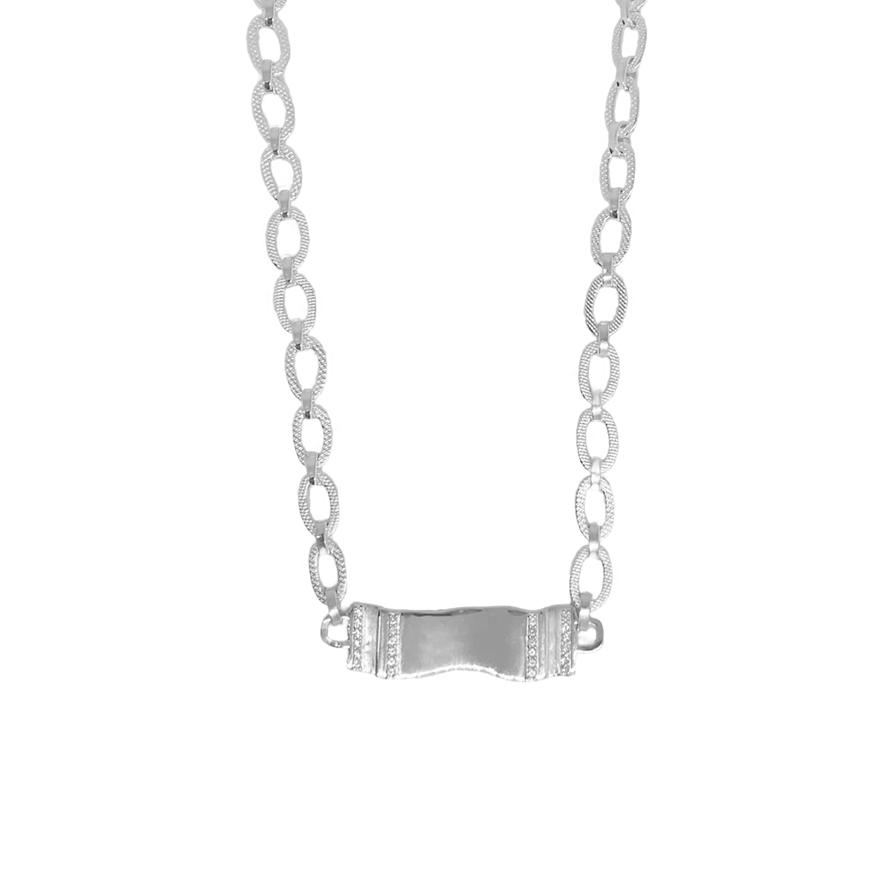 Alexis Necklace - Silver + White CZ