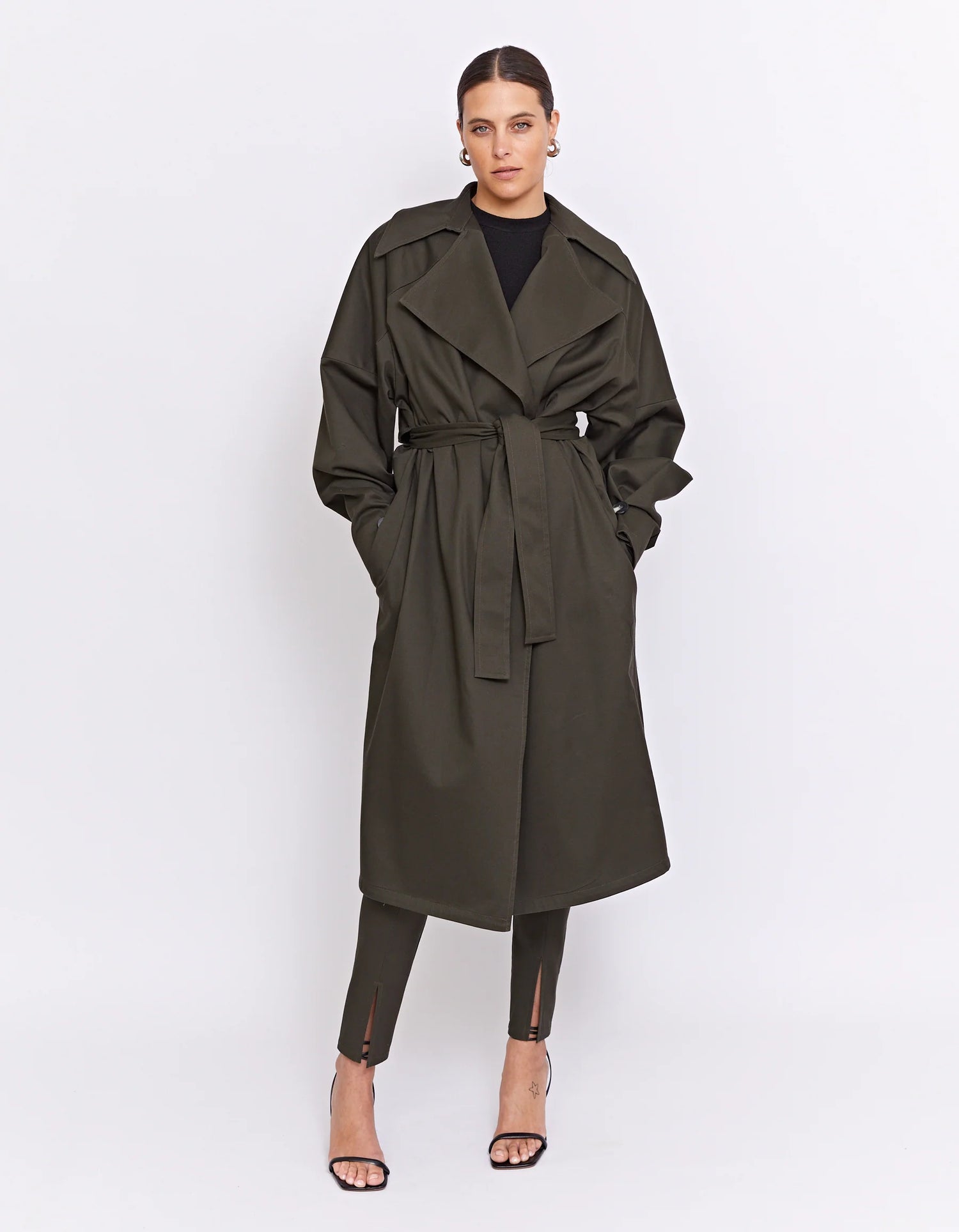 Parks Trench Coat - Olive