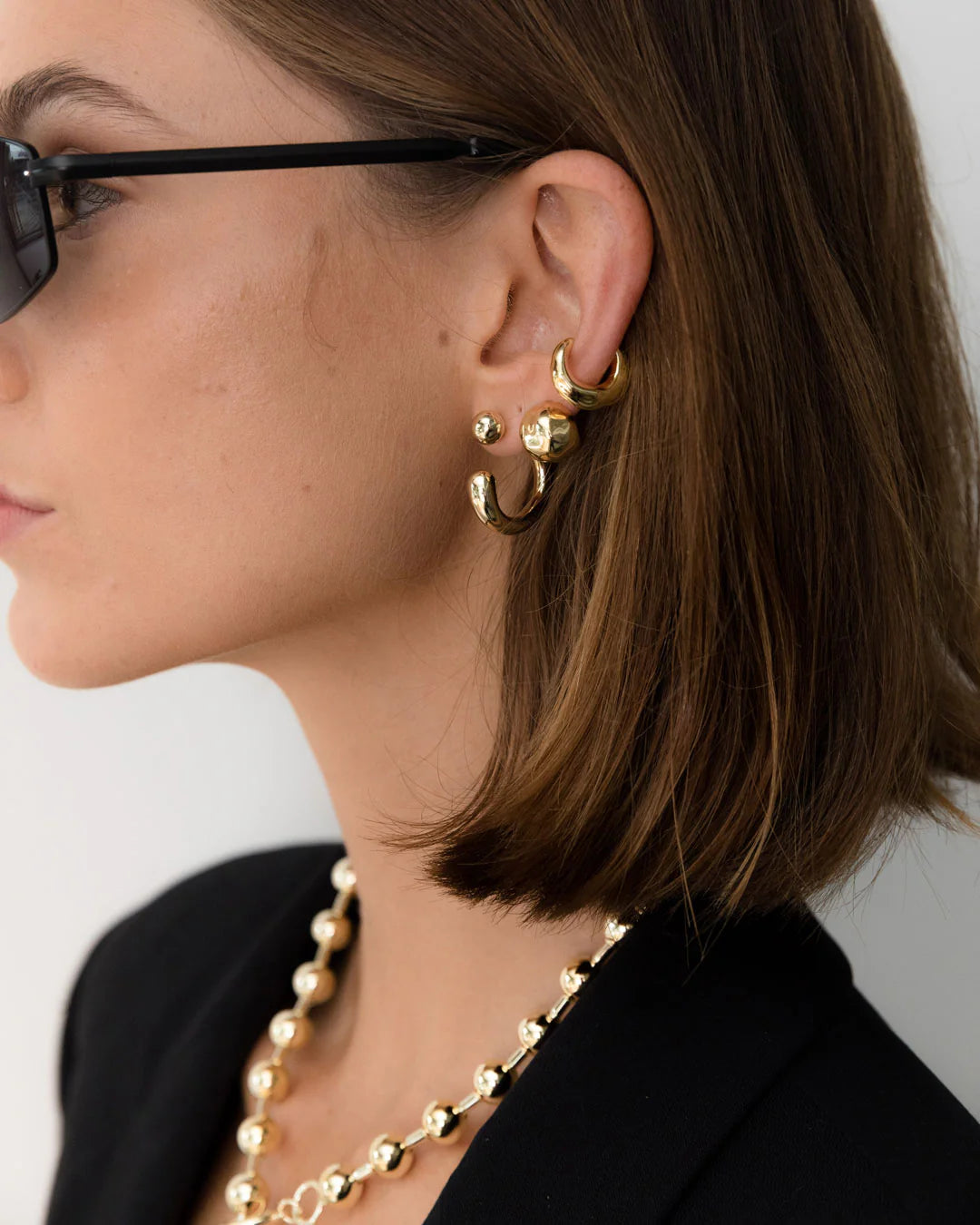 Reversed Hoops - 18 Gold Plating