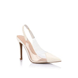 Romy Pump - Vinylite and White Patent