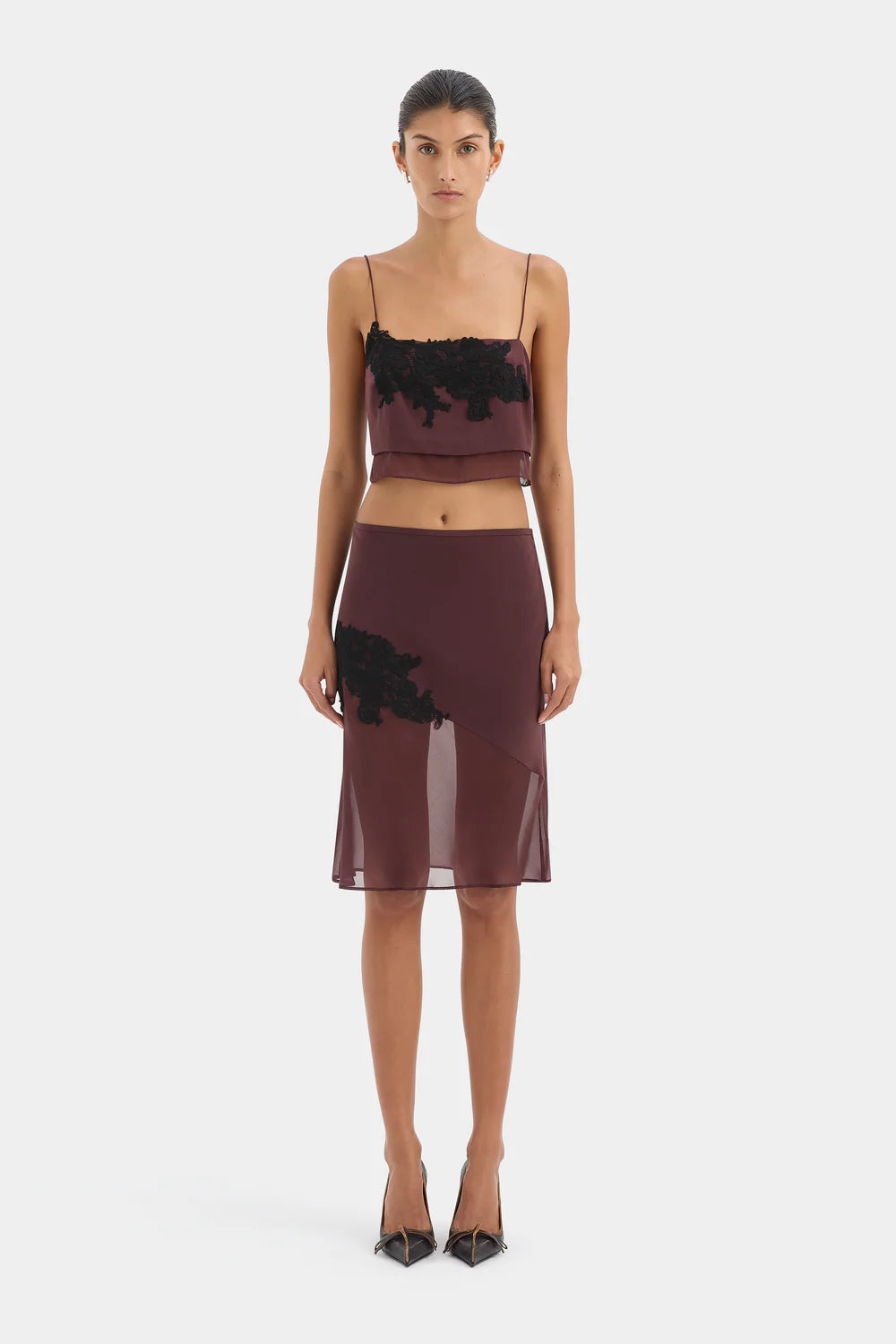 Noria Midi Skirt - Dark Plum
