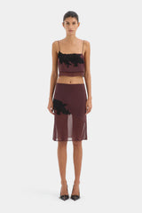 Noria Midi Skirt - Dark Plum