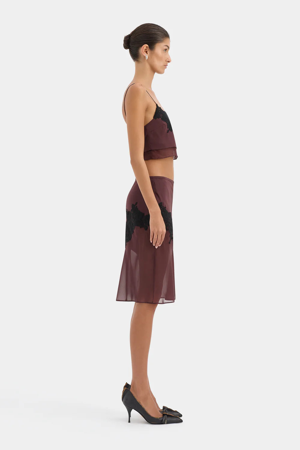 Noria Midi Skirt - Dark Plum