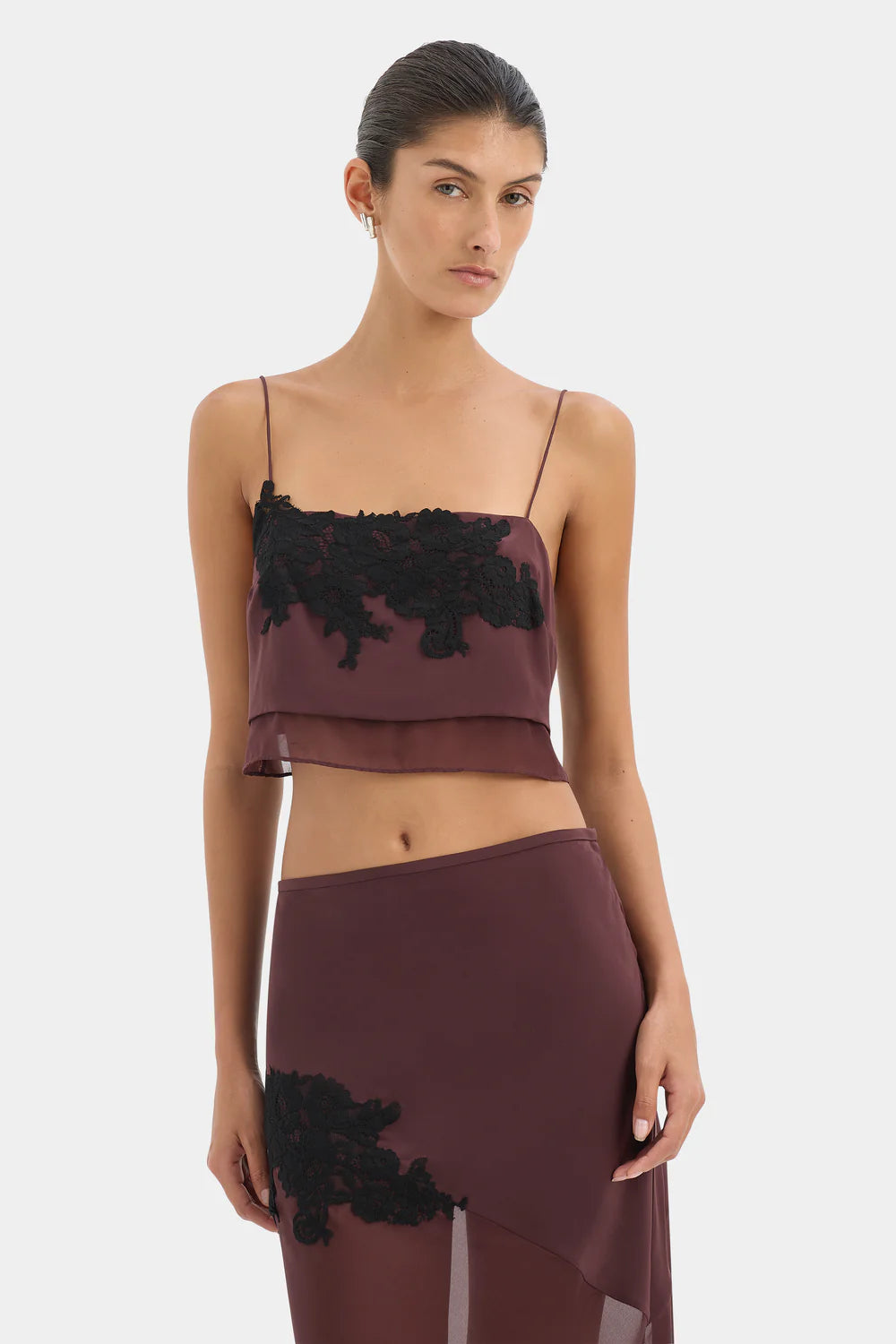 Noria Midi Skirt - Dark Plum