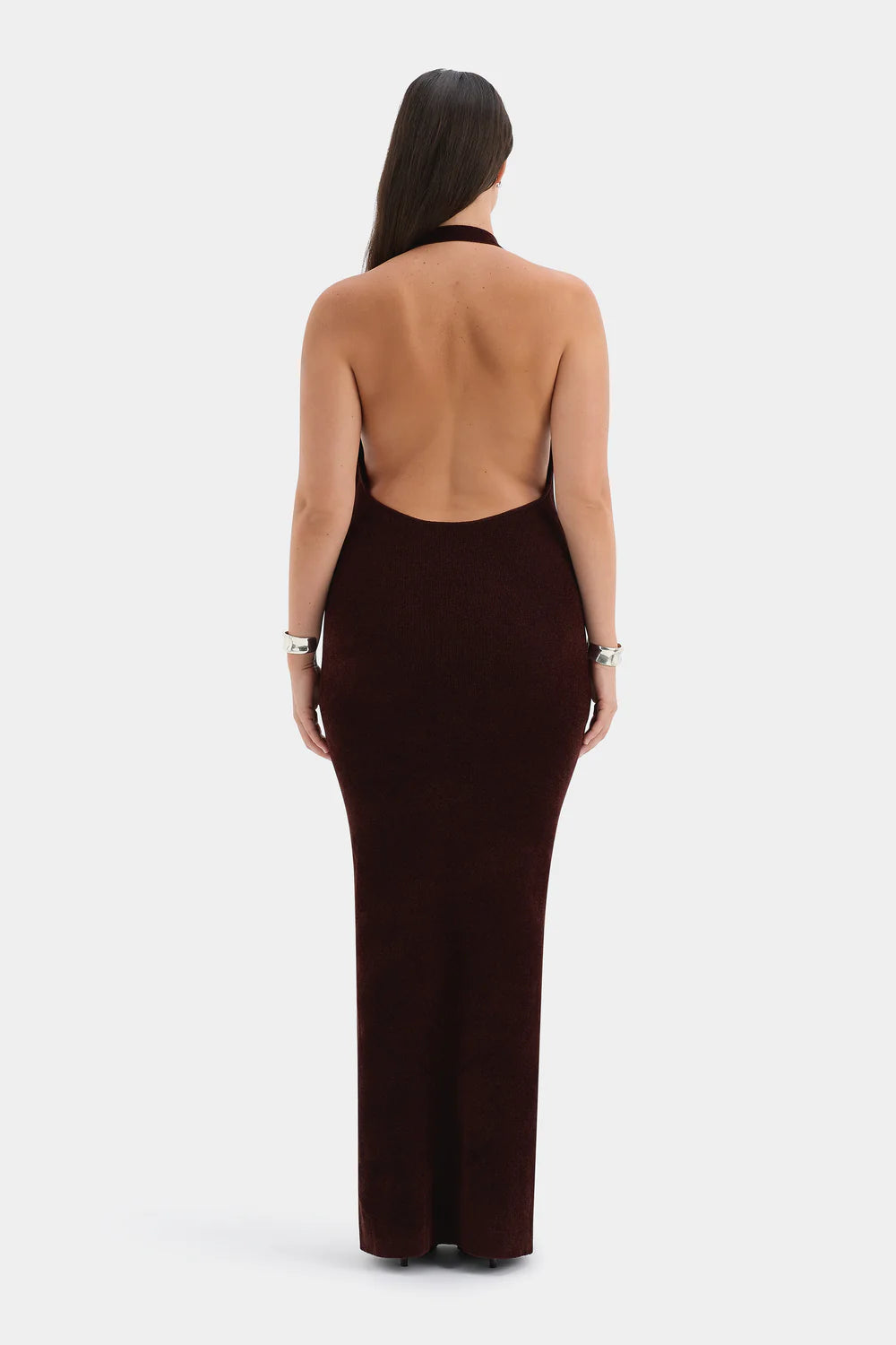 Violetta Drape Midi Dress - Plum