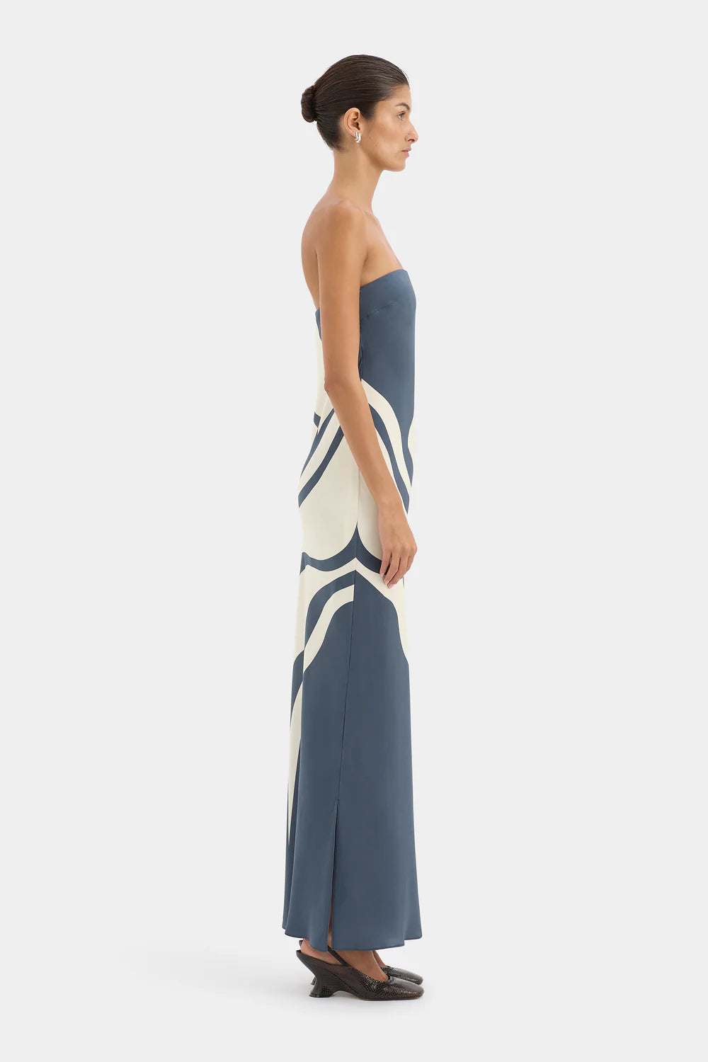 Lilou Strapless Dress - Liora Charcoal Blue