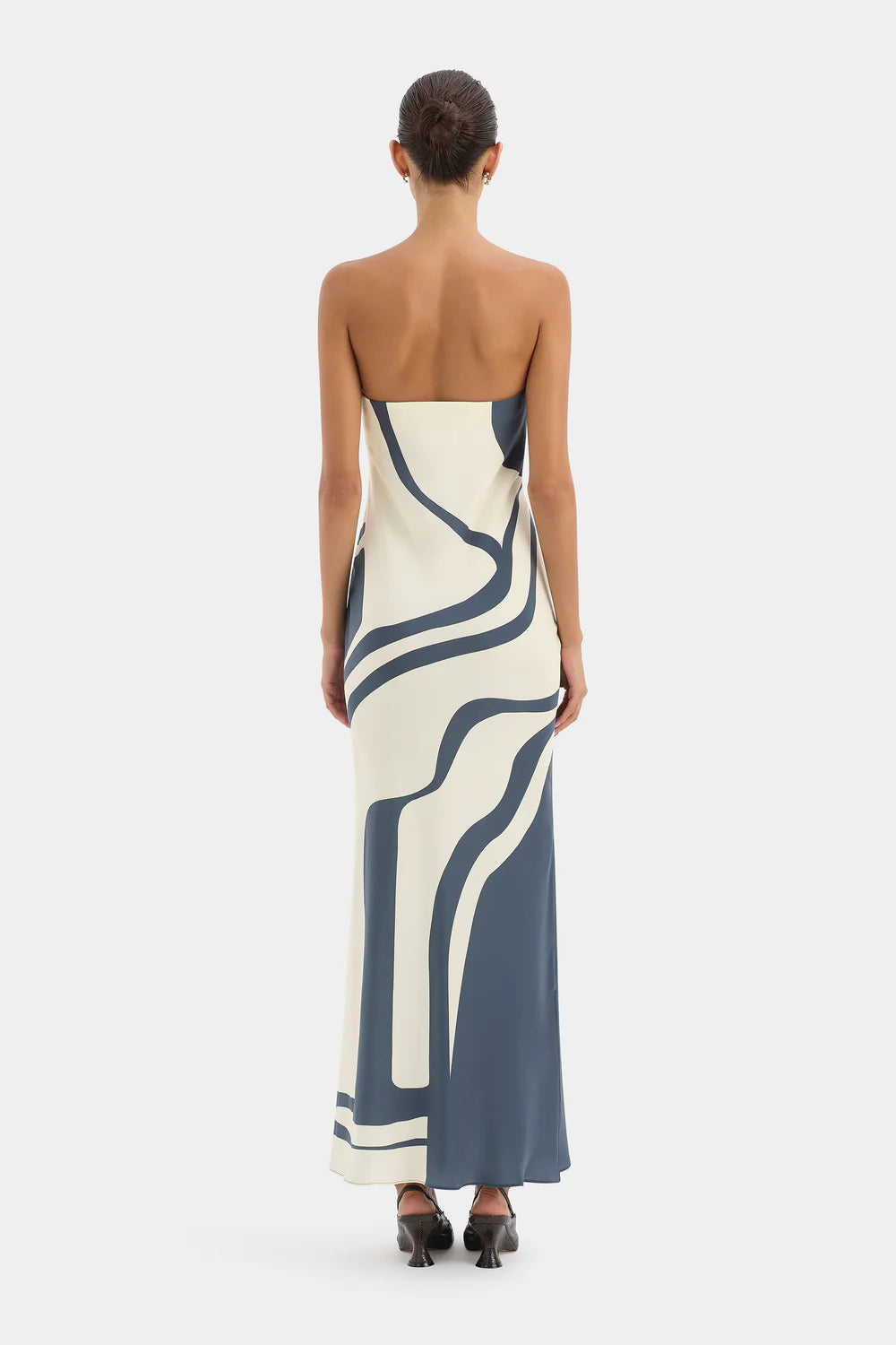 Lilou Strapless Dress - Liora Charcoal Blue