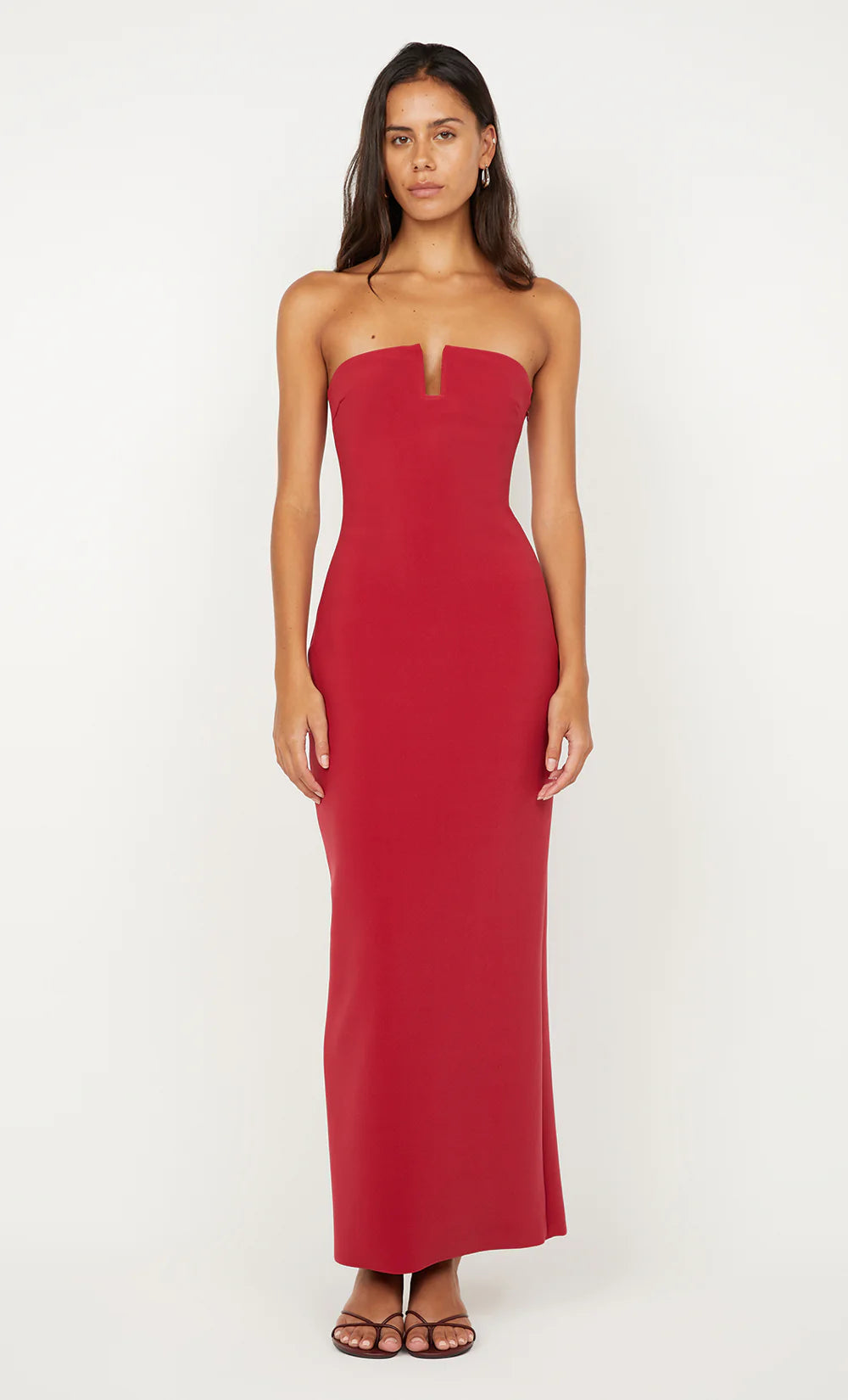 Rafi Strapless Dress - Cherry