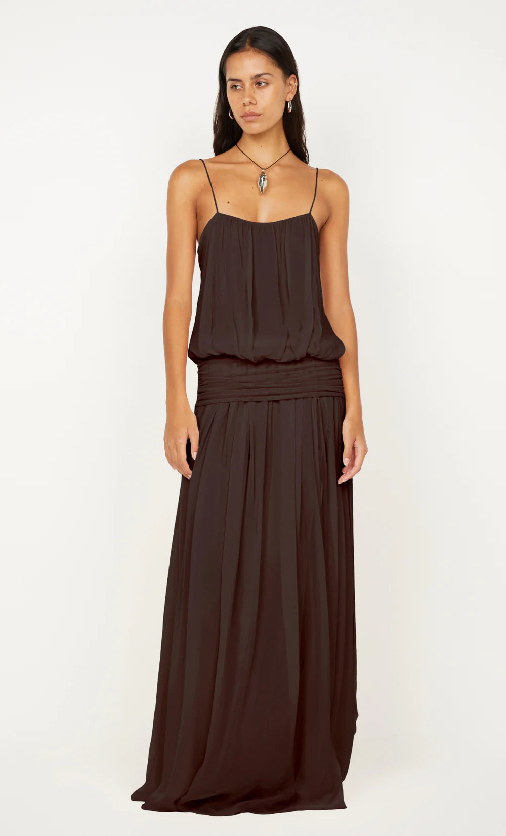 Camille Blouson Dress - Dark Choc