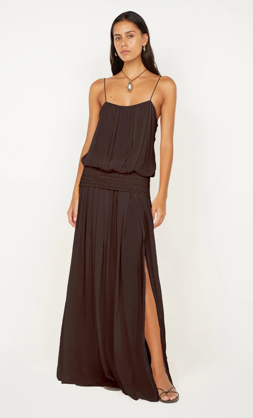 Camille Blouson Dress - Dark Choc
