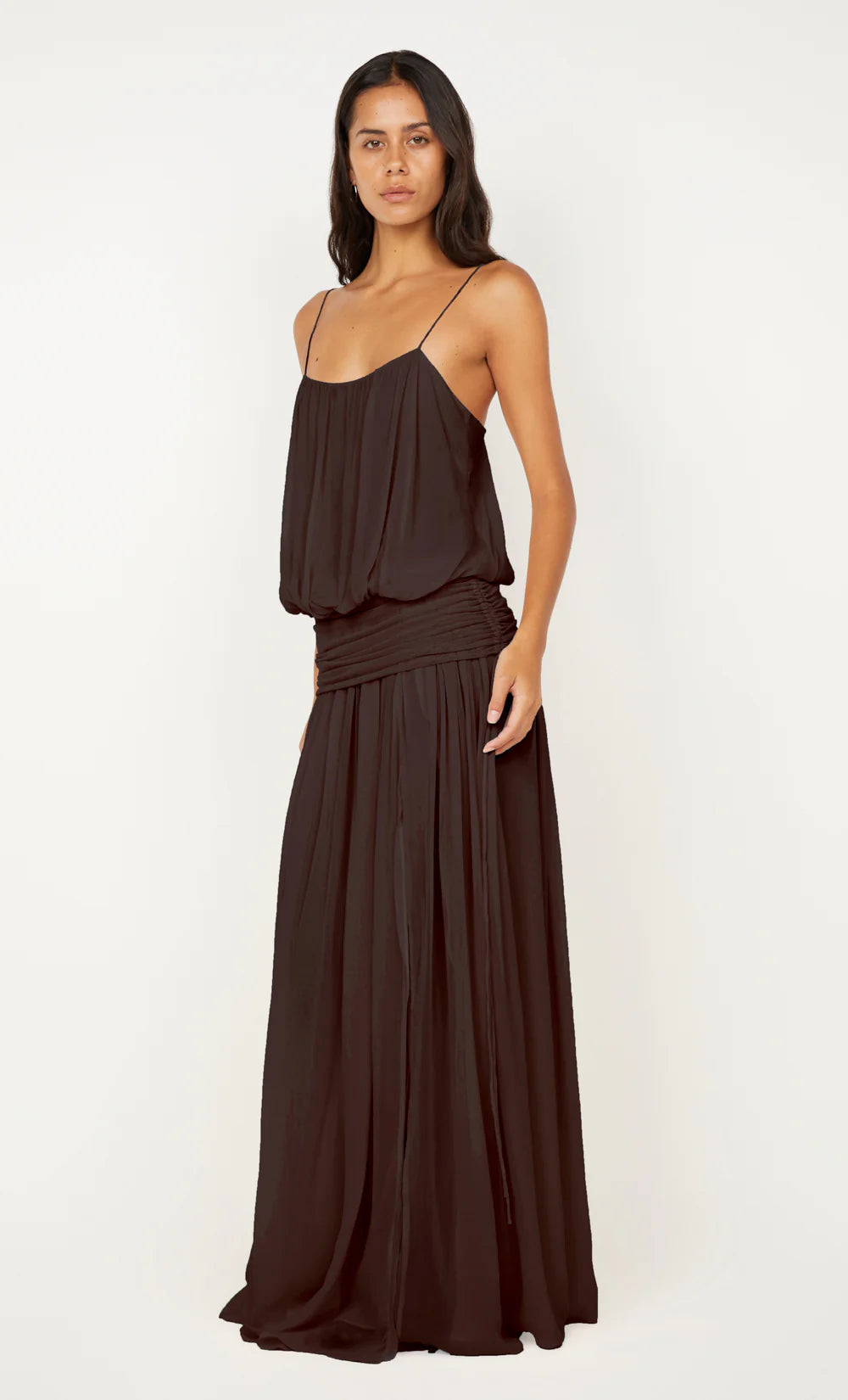 Camille Blouson Dress - Dark Choc