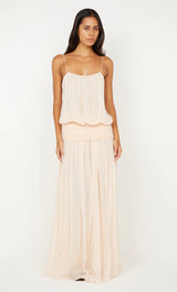 Camille Blouson Dress - Peach