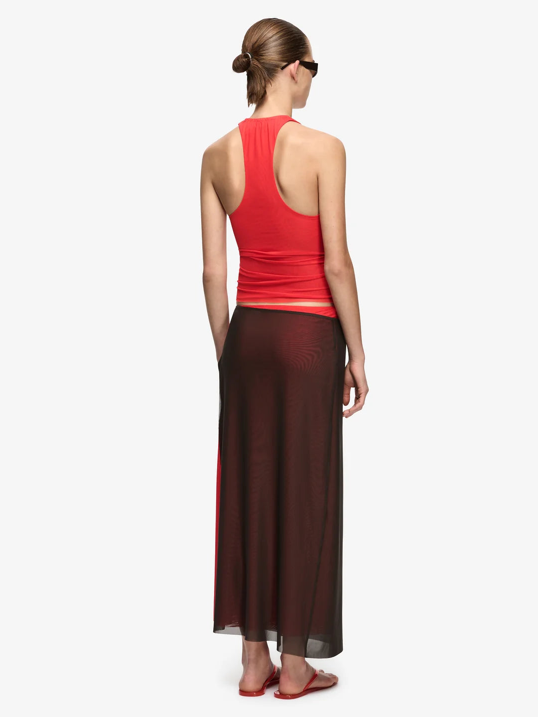Alyna Contrast Skirt - Flame