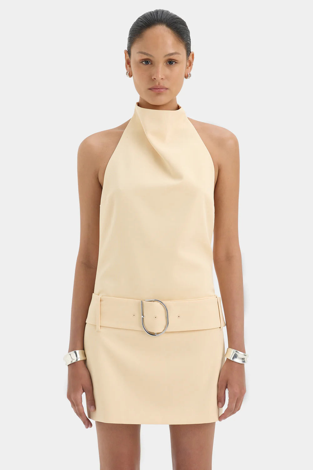 Sabina Belted Mini Dress - Butter