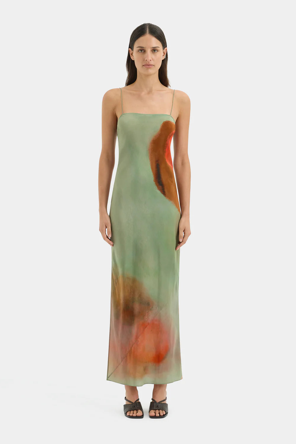 Calle Slip Dress - Acquerello Print