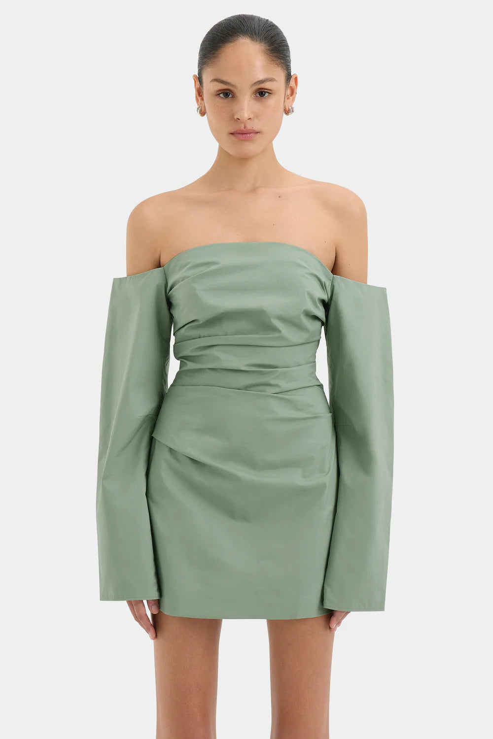 Martina Sleeved Mini Dress - Sage