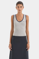 Yes SIR Ribbed Tank - Grey Marle