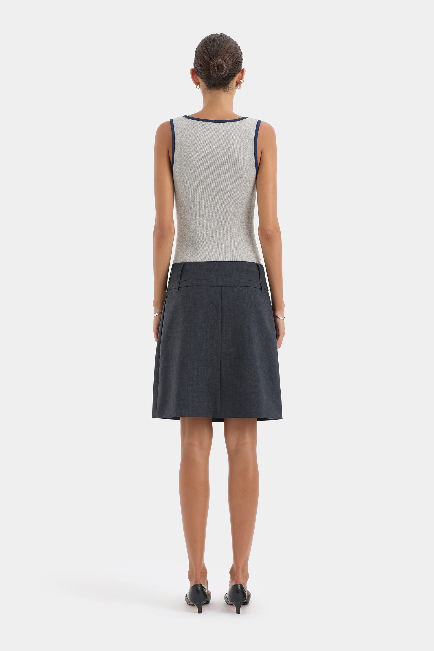 Yes SIR Ribbed Tank - Grey Marle