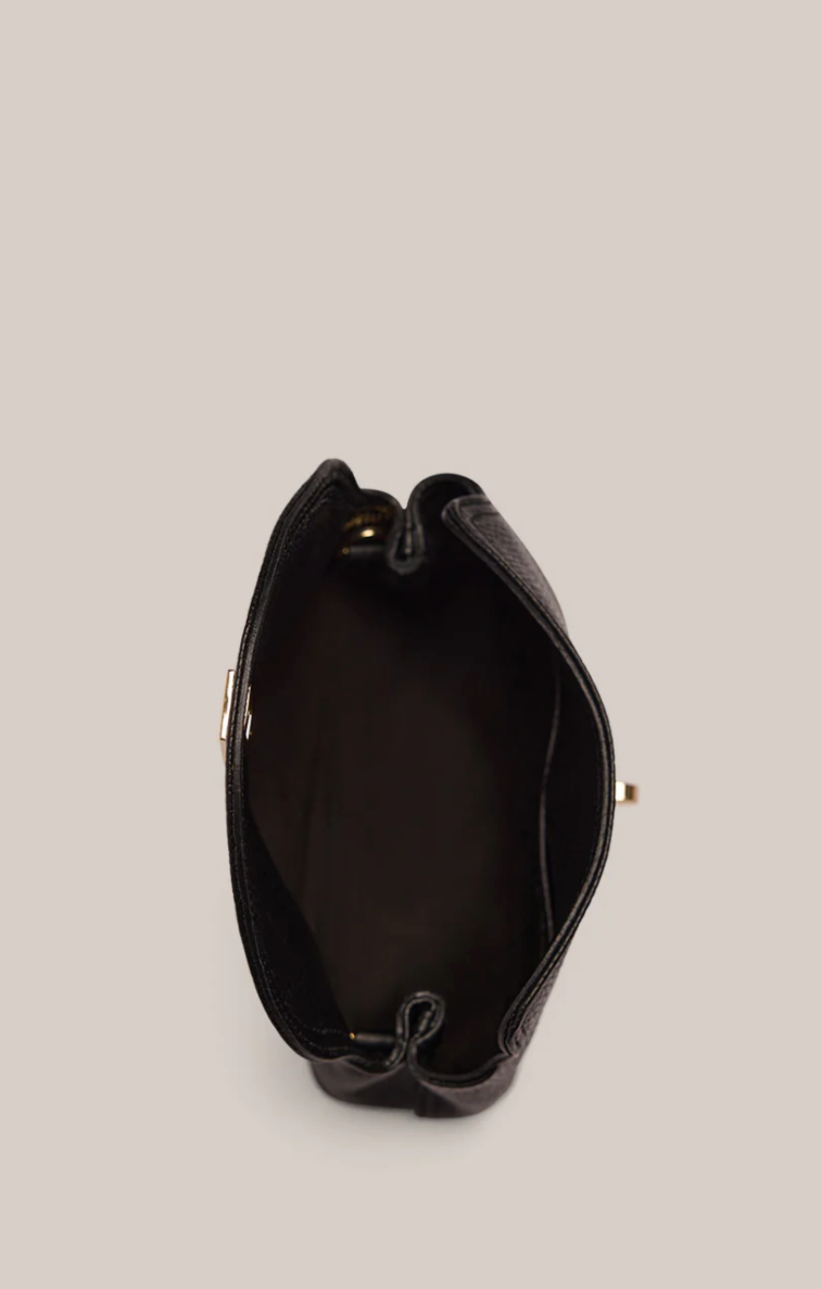 Sloane Mini Black Leather Crossbody Clutch