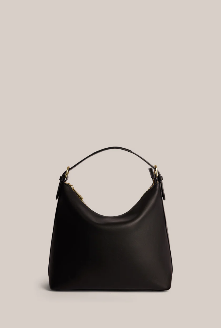 Harper Black Leather Hobo