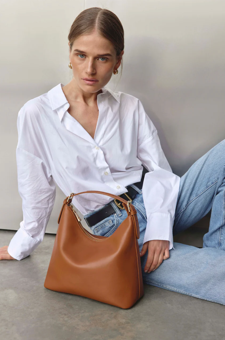 Harper Tan Leather Hobo