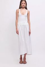 Naples Drop Waist Midi Dress - White