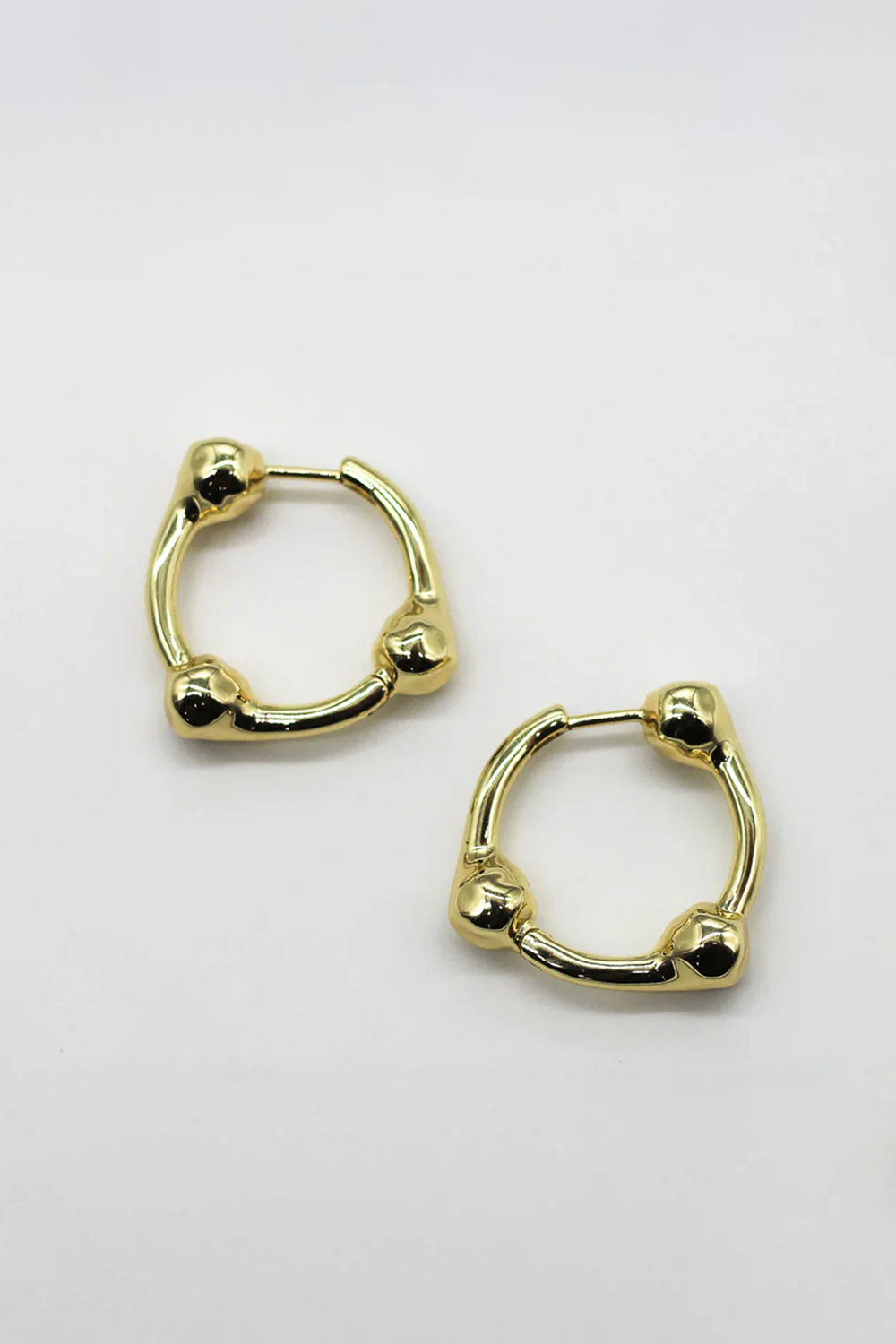 Hammered Ball Hoops Small - 18k Gold Plating