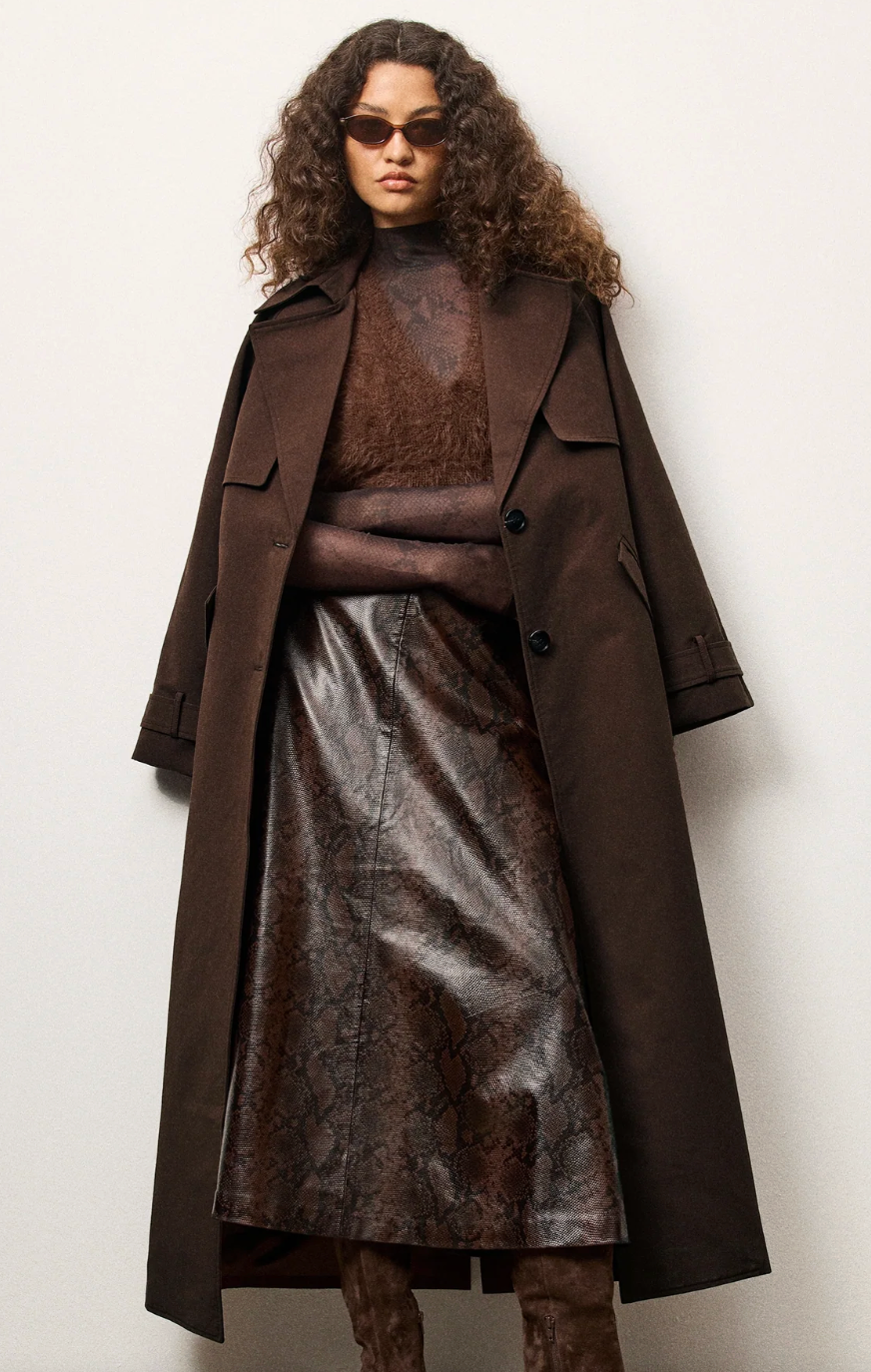 Franklin Trench Coat - Chocolate