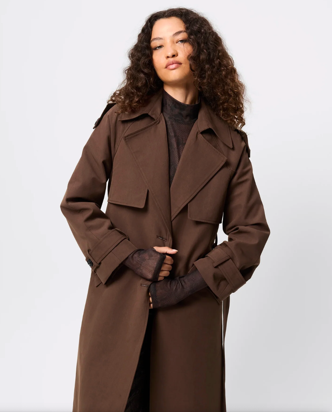 Franklin Trench Coat - Chocolate