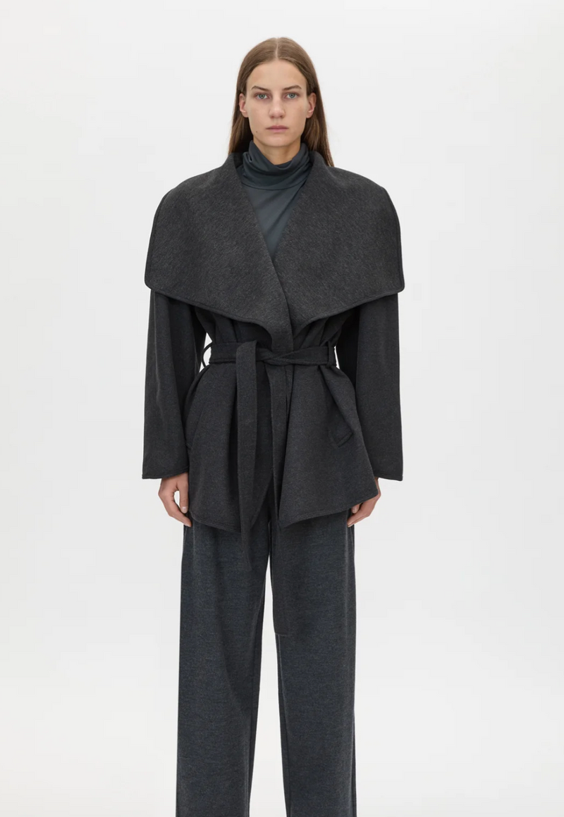 Audrey Wrap Jacket - Charcoal