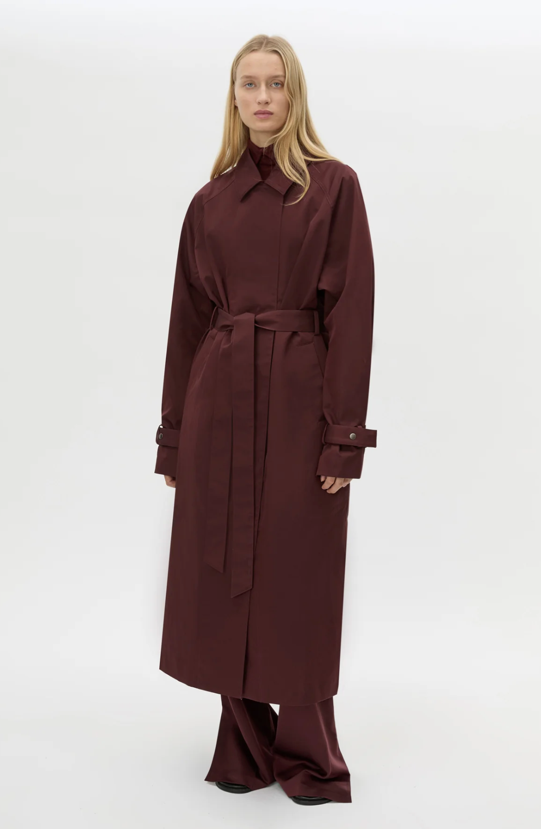 Dia Car Coat - Burgundy