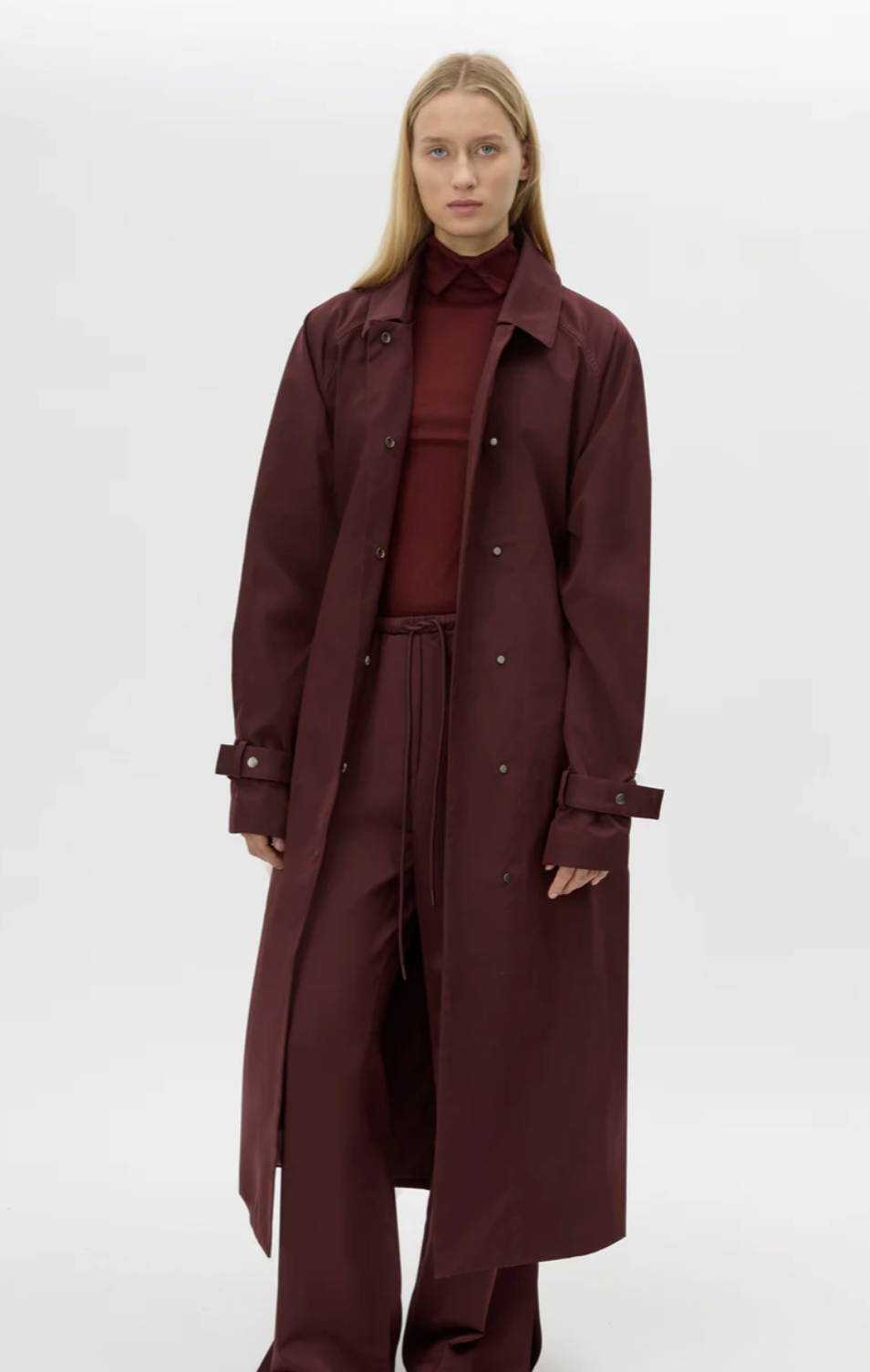 Dia Car Coat - Burgundy