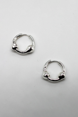 Hammered Ball Hoops Small - Sterling Silver Plating