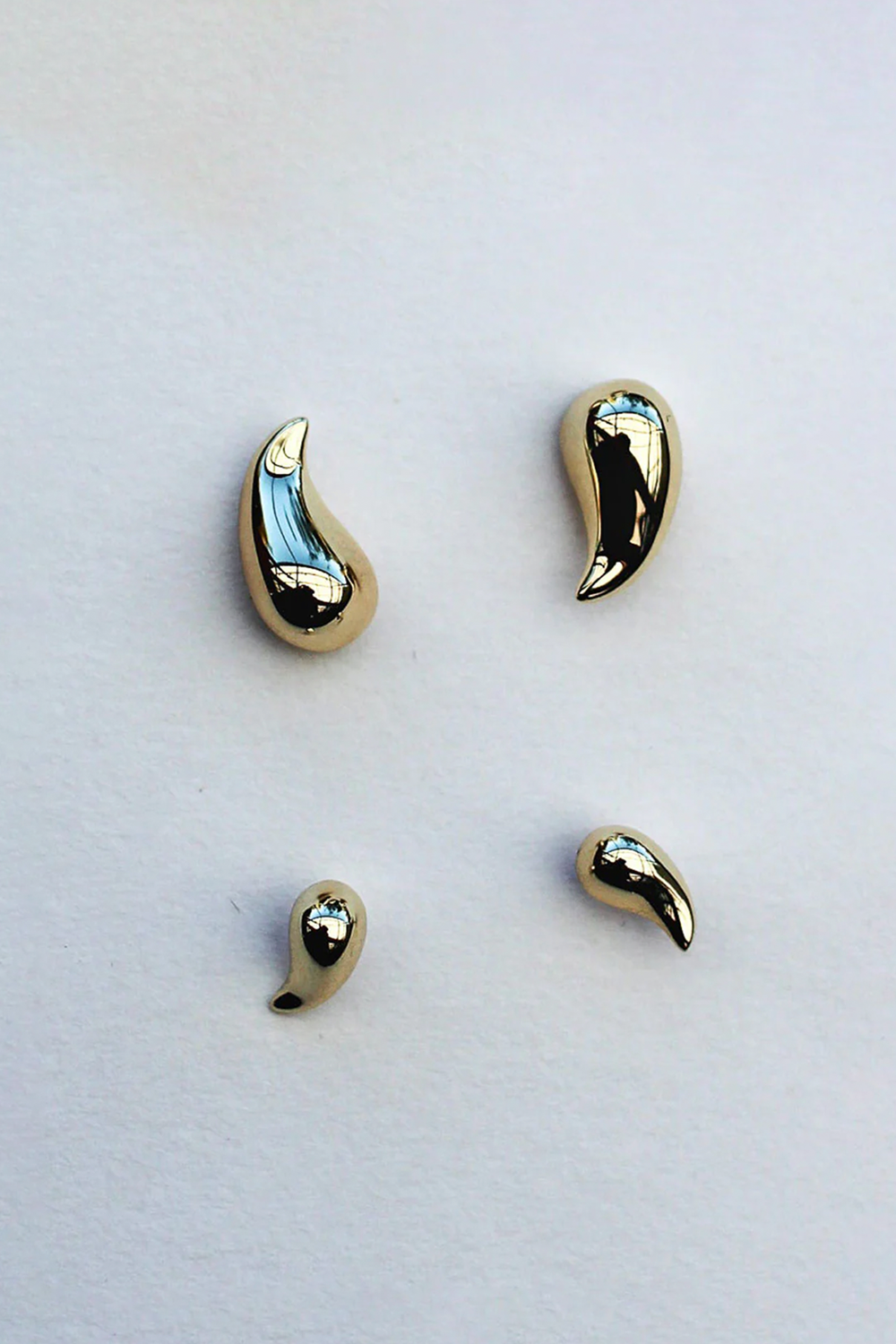 Teardrop Stud Earrings  7mm Brass + 18K Gold Plating